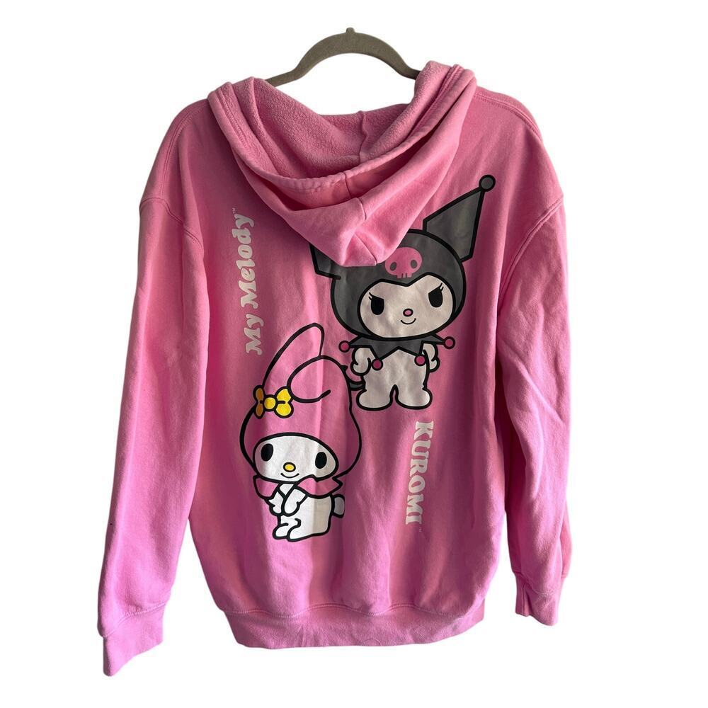 My Melodie and Kuromi Hello Kitty Pink Zip Up Hoodie Y2K size Medium - Picture 4 of 8